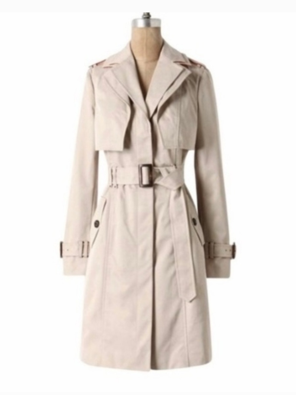 Anthropologie Cartonnier Sz 10 Khaki Belted Trench Coat